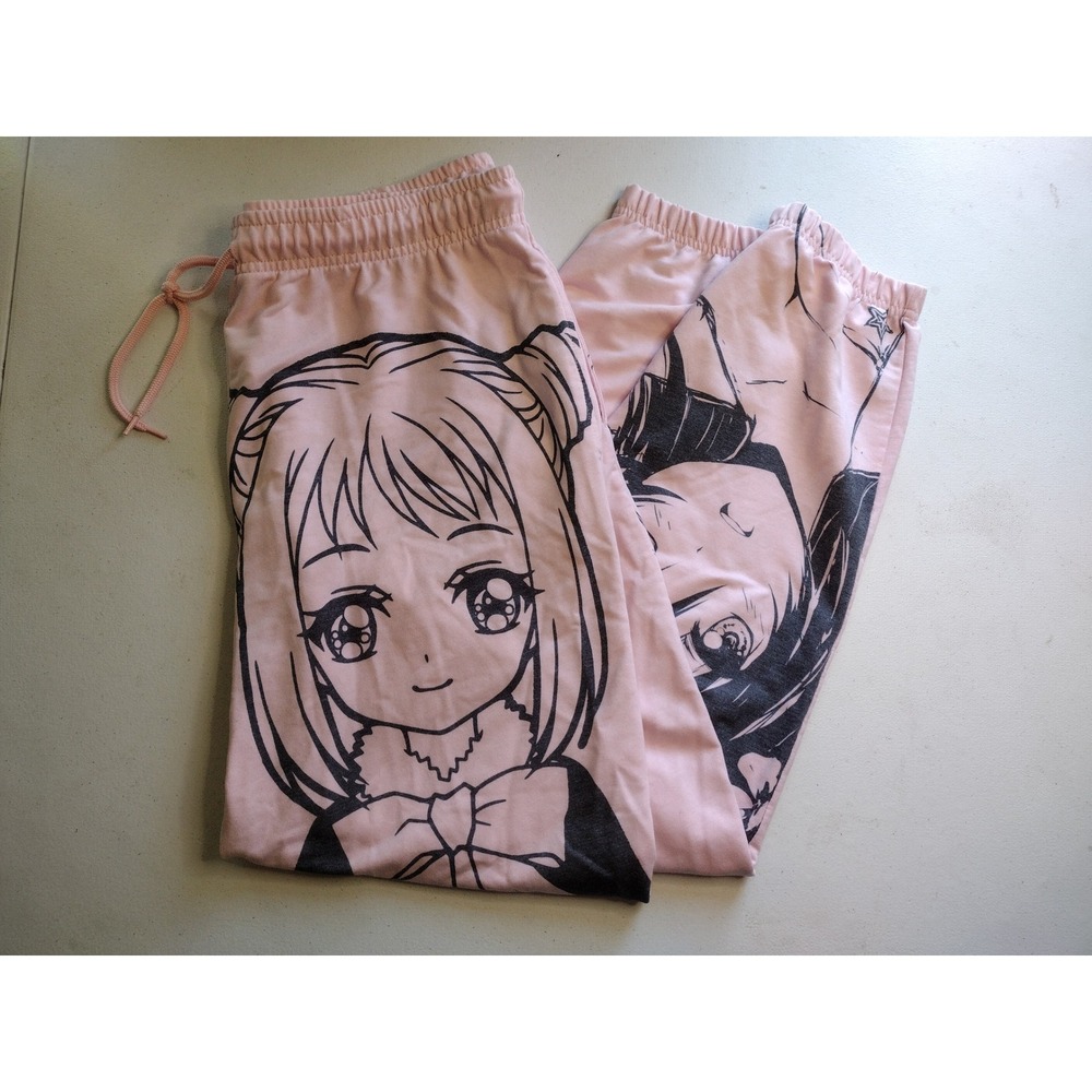 New Girl Order Pink Anime Graphic Jogger Sweatpants Womens US 10
